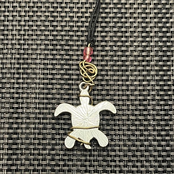 Handmade Black & Silver Turtle Pendant Necklace - Picture 3 of 7